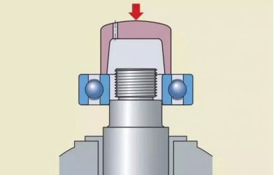 Bearing installation method of key supporting parts of industrial robot